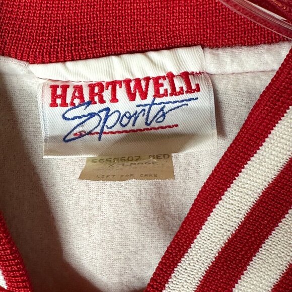 Vintage Hartwell Sports Red Satin Bomber Jacket XL USA Made 700 Club Bowling - Picture 10 of 14